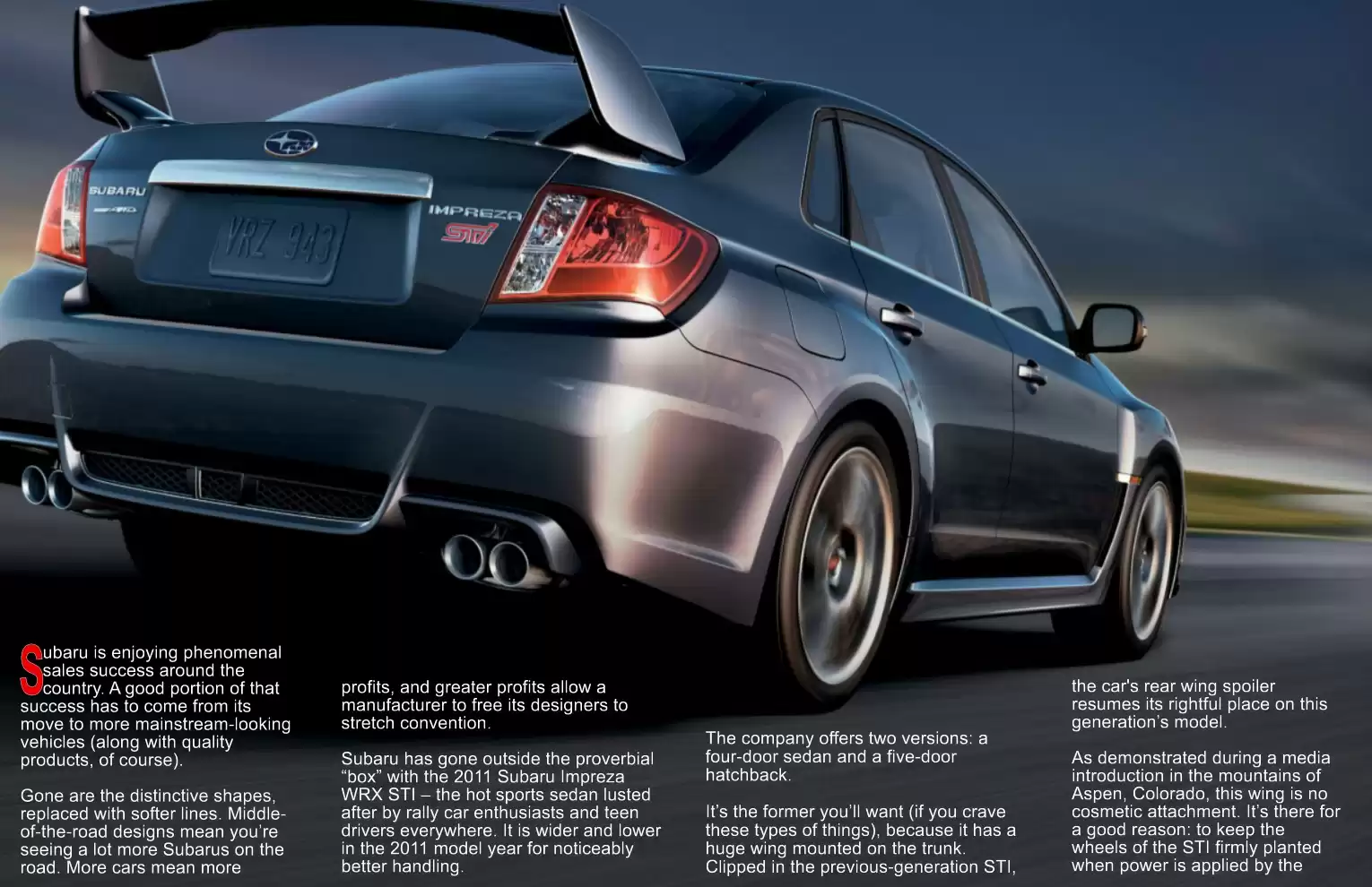 Automotive Traveler Magazine: 2010 09 Behind The Wheel 2011 Subaru WRX STI Page 2