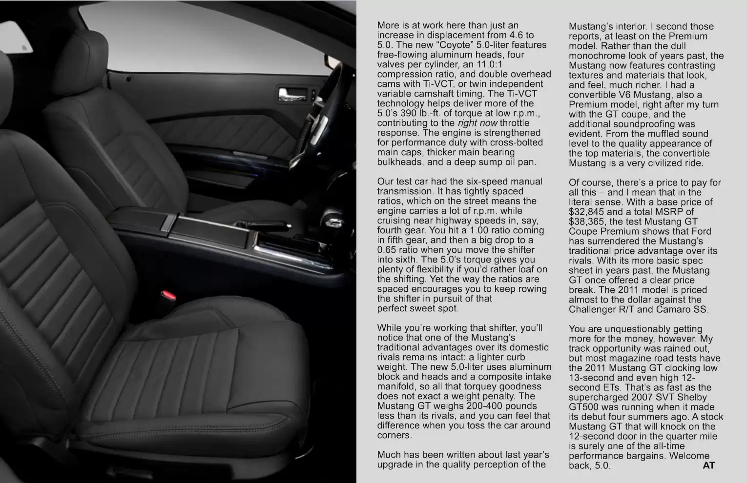 Automotive Traveler Magazine: 2010 09 Behind The Wheel Mustang GT 5 Page 5