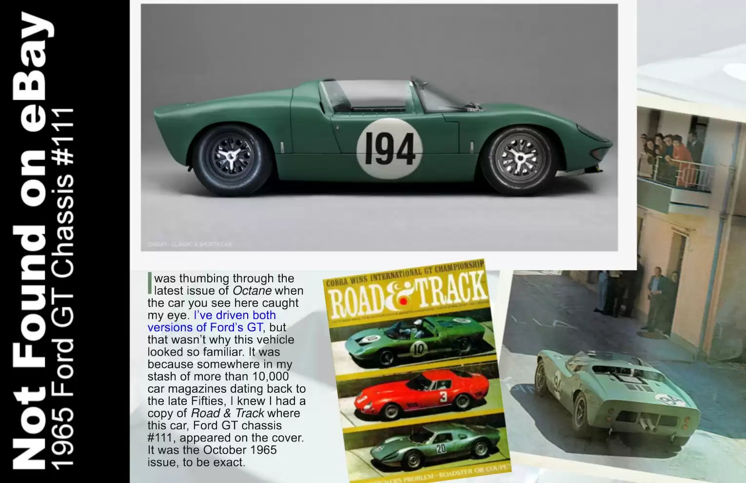 Automotive Traveler Magazine: 2010 09 Not Found On EBay Ford GT40 Page 1