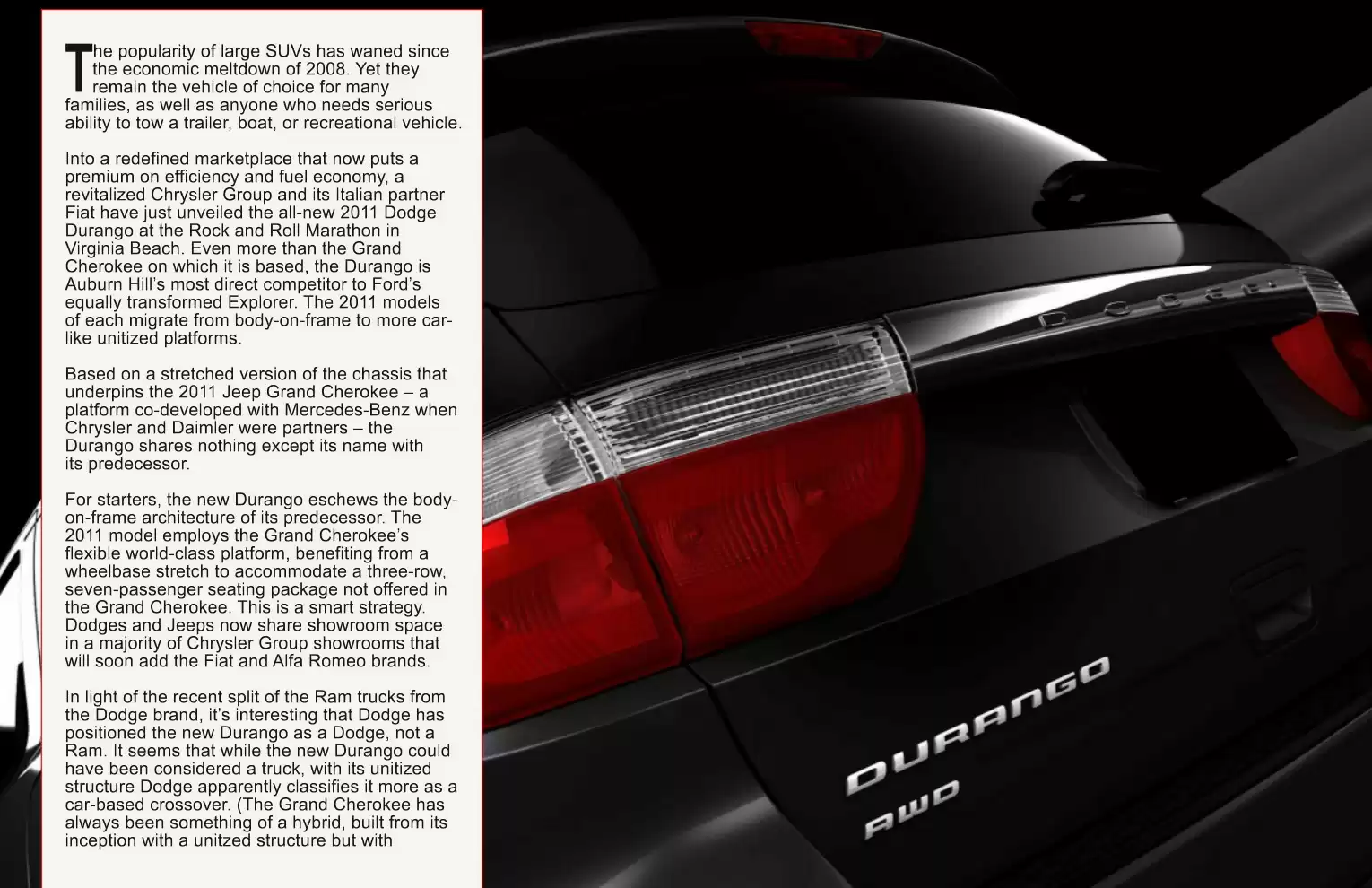 Automotive Traveler Magazine: 2010 09 Sneak Peek 2011 Dodge Durango Page 2