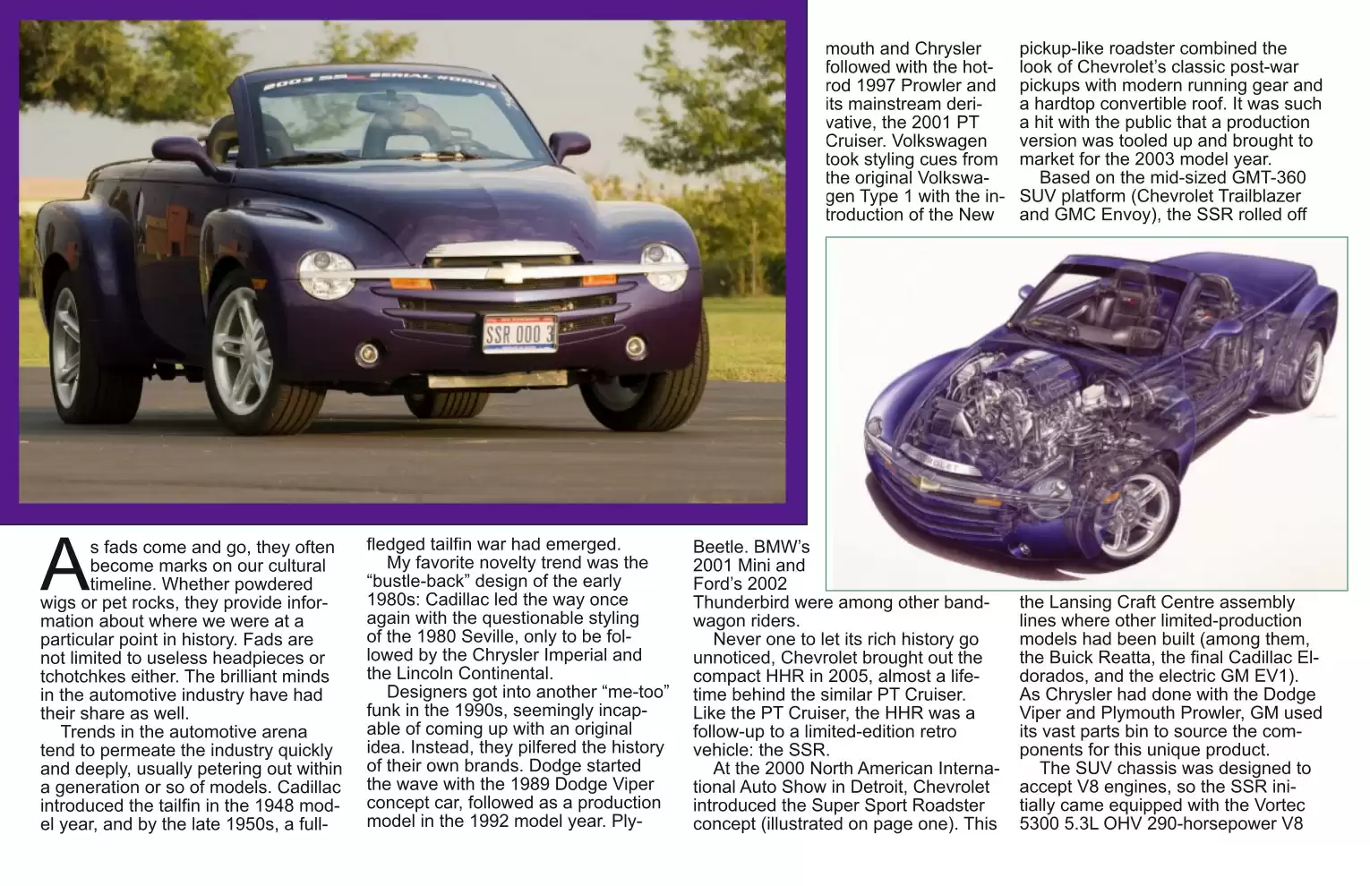 Automotive Traveler Magazine: 2010 10 2003 Chevrolet SSR Roadster Page 2