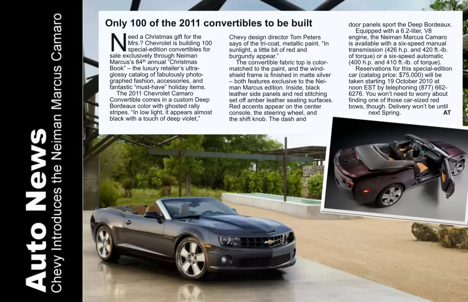 Automotive Traveler Magazine: 2010 10 Neiman Marcus Camaro Page 1