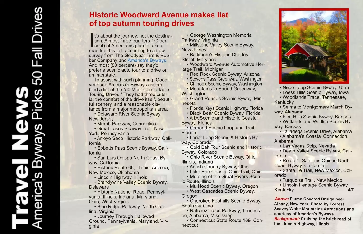 Automotive Traveler Magazine: 2010 10 Travel News 50 Fall Drives Page 1