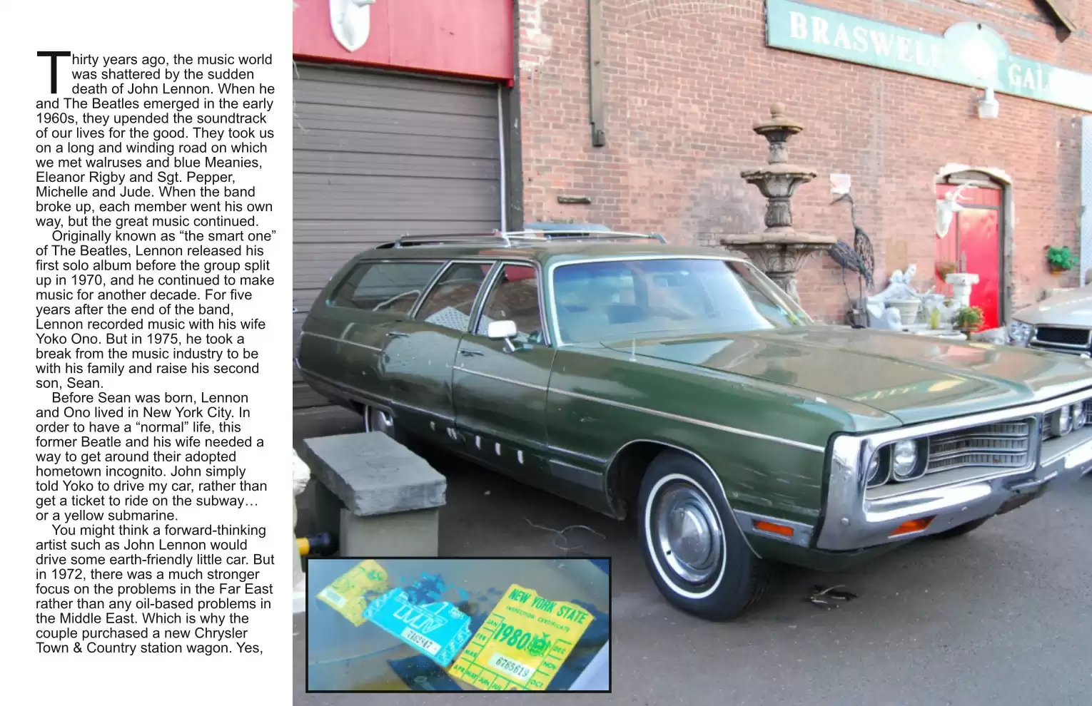 Automotive Traveler Magazine: 2010 12 John And Yoko 1972 Chrysler Wagon Page 2