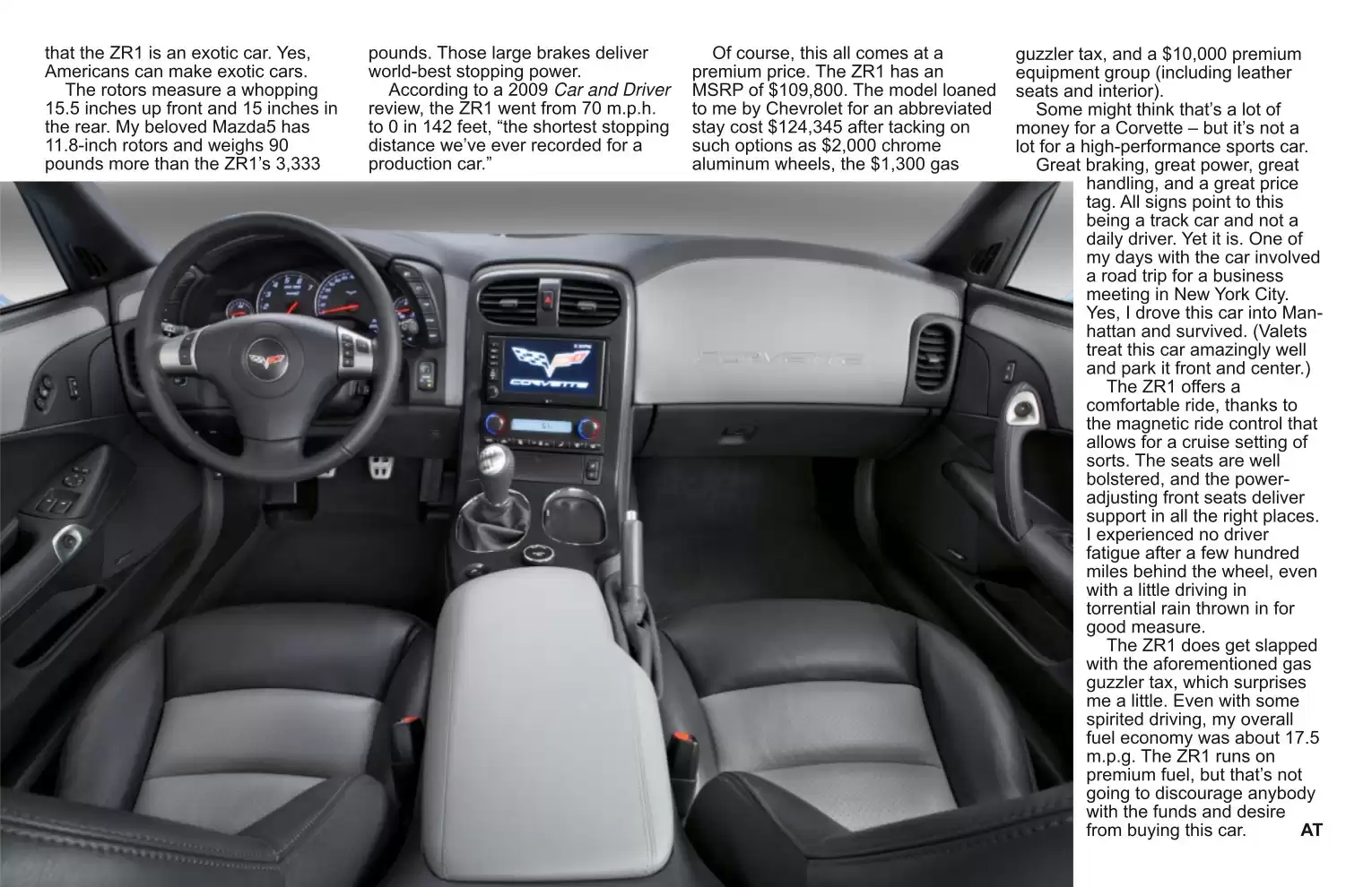 Automotive Traveler Magazine: 2011 01 2011 Corvette ZR1 Page 4