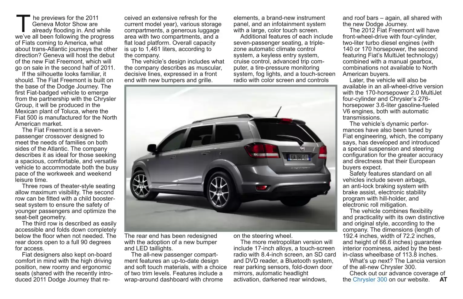 Automotive Traveler Magazine: 2011 01 2011 Fiat Freemont Page 2
