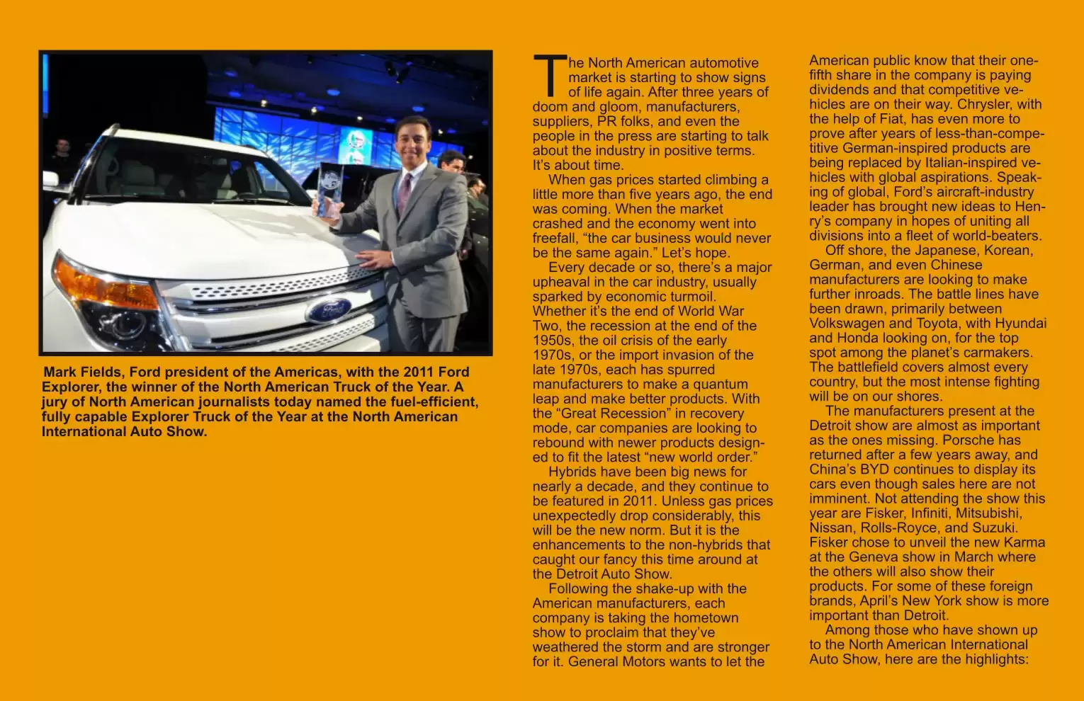 Automotive Traveler Magazine: 2011 01 2011 NAIAS Page 2