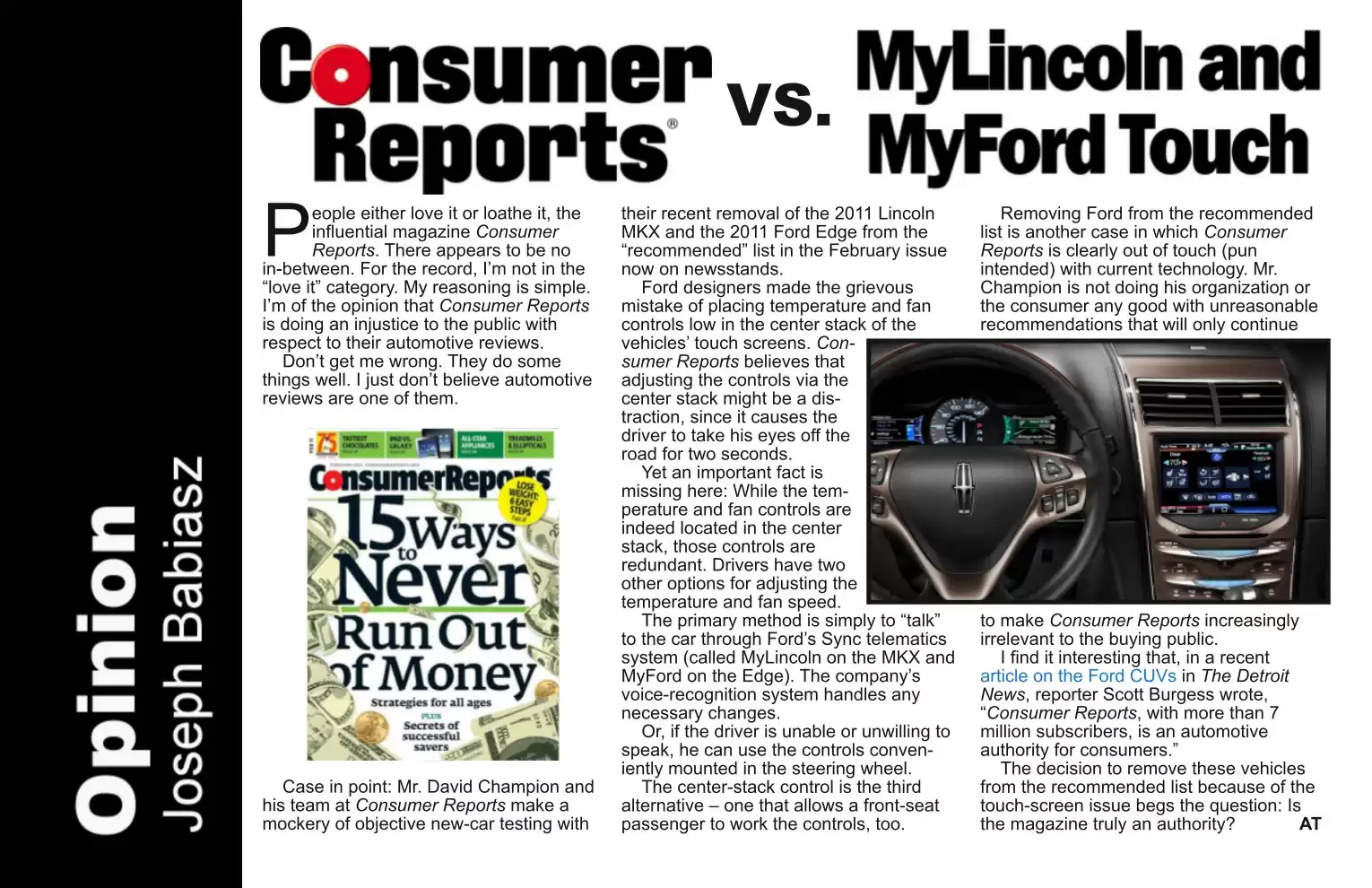 Automotive Traveler Magazine: 2011 01 Consumer Reports Page 1