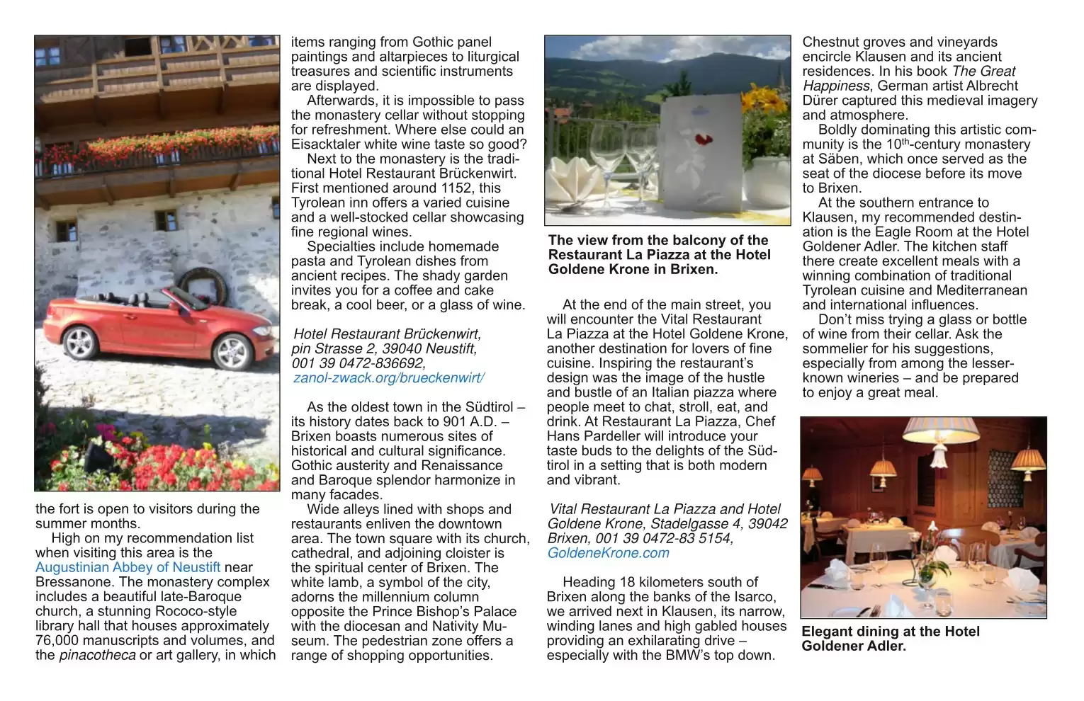 Automotive Traveler Magazine: 2011 01 Isarco Gourmet Route Page 3