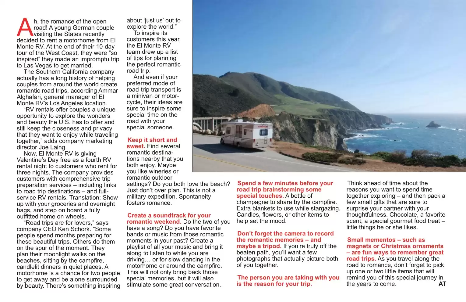 Automotive Traveler Magazine: 2011 02 RV In The Mood For Love Page 2