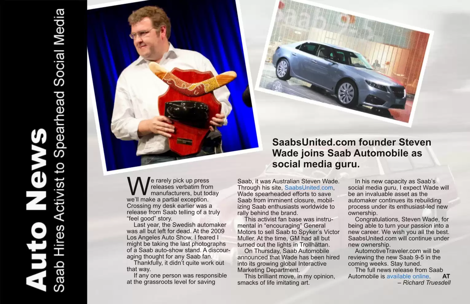 Automotive Traveler Magazine: 2011 03 Saab Hires Activist Page 1