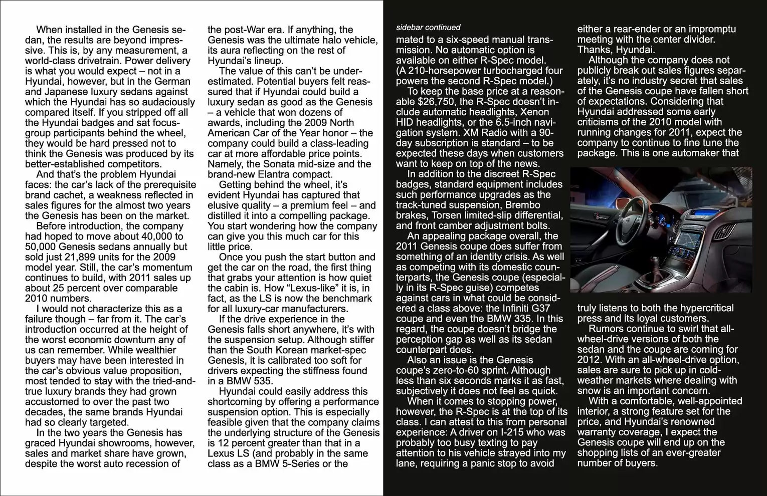 Automotive Traveler Magazine: 2011 04 2011 Hyundai Genesis Page 4