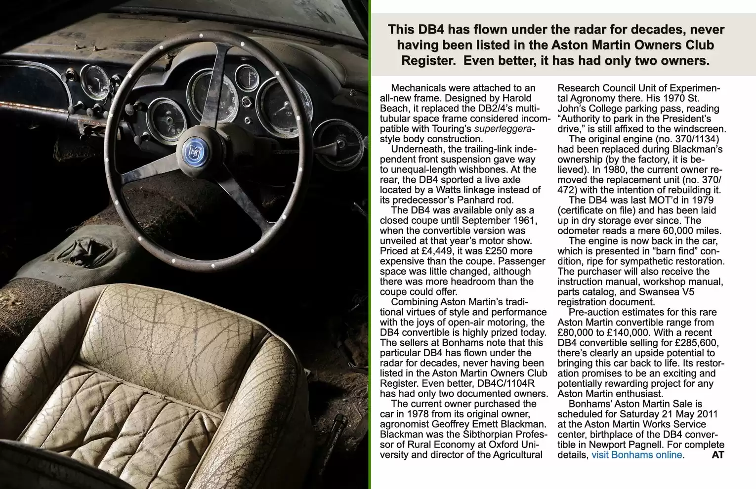 Automotive Traveler Magazine: 2011 04 Aston Martin In The Barn Page 4