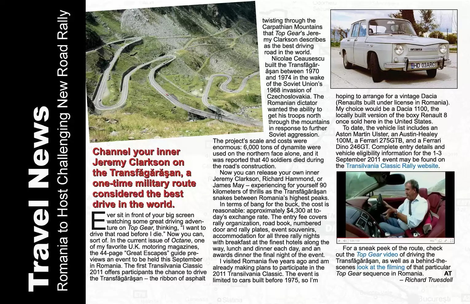 Automotive Traveler Magazine: 2011 04 Romanian Transilvania Classic Rally Page 1