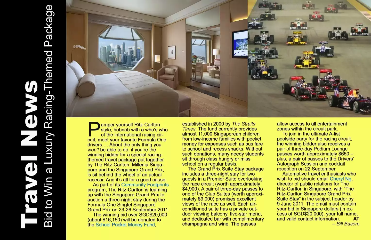 Automotive Traveler Magazine: 2011 05 Ritz-Carlton Singapore Grand Prix Suite Stay Page 1