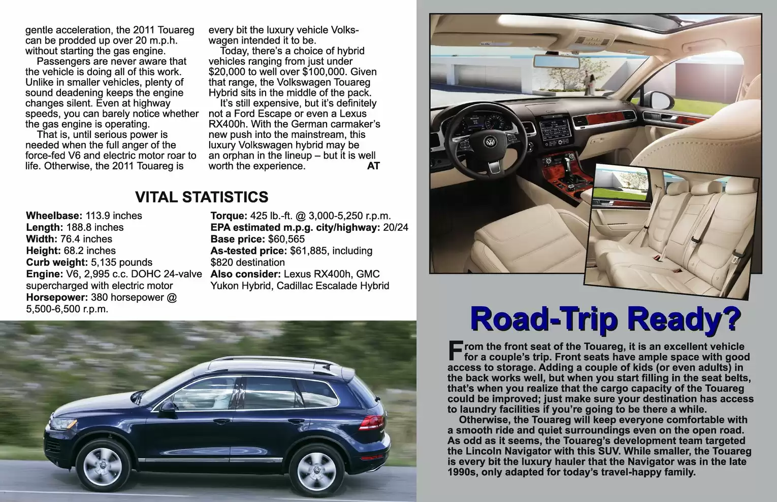 Automotive Traveler Magazine: 2011 06 2011 Volkswagen Touareg Hybrid Page 4