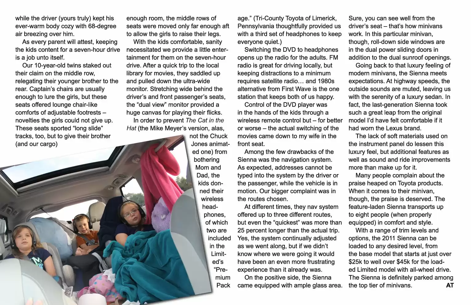 Automotive Traveler Magazine: 2011 07 2011 Toyota Sienna Limited Page 4