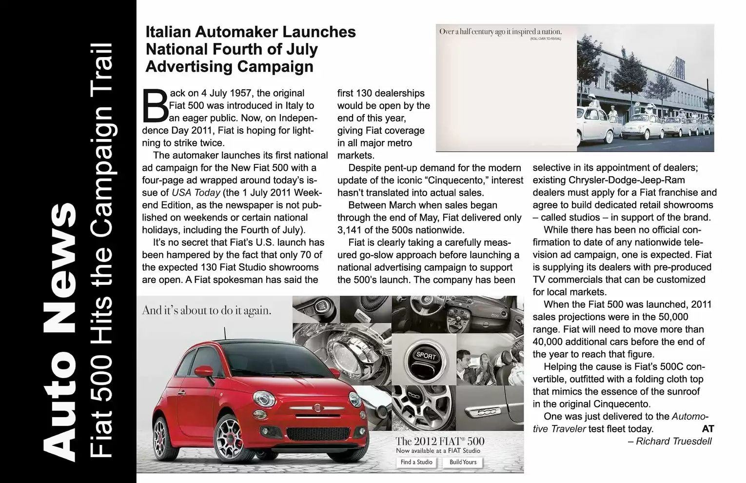 Automotive Traveler Magazine: 2011 07 Fiat 500 Hits The Campaign Trail Page 1