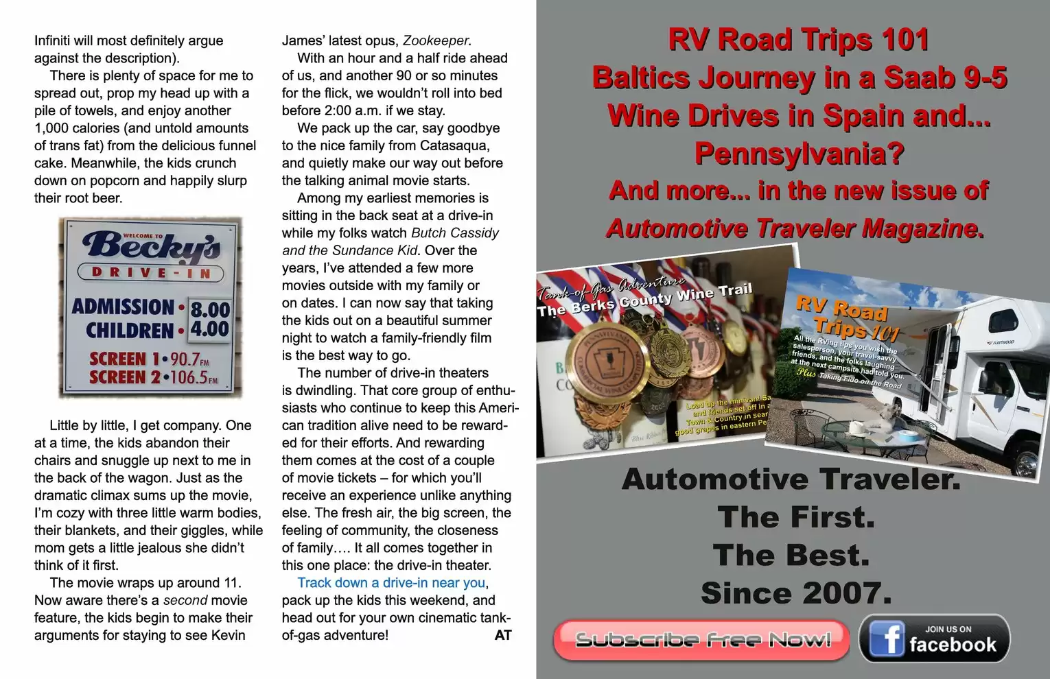 Automotive Traveler Magazine: 2011 08 Beckys Drive-In Theater Page 5
