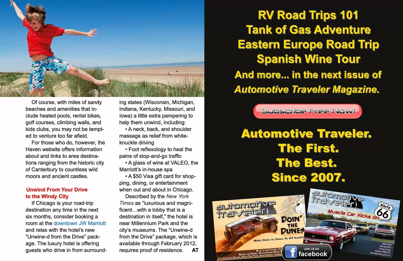 Automotive Traveler Magazine: 2011 08 Travel News Moab Free Fuel Chicago Page 2