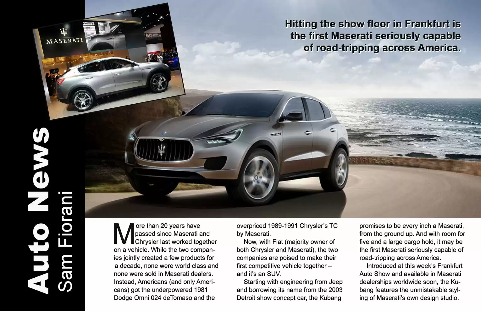 Automotive Traveler Magazine: 2011 09 Maserati Kubang SUV Page 1