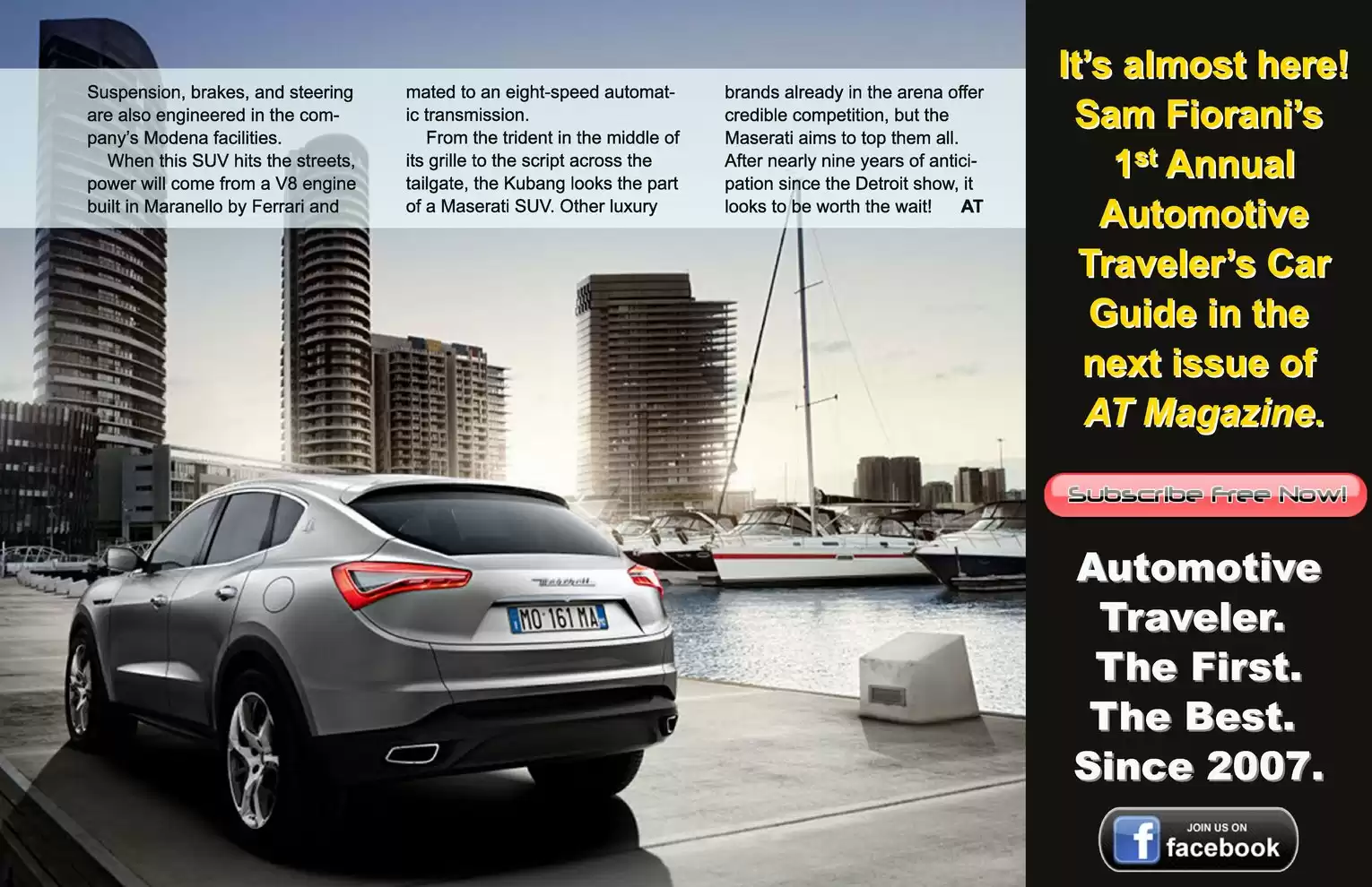 Automotive Traveler Magazine: 2011 09 Maserati Kubang SUV Page 2