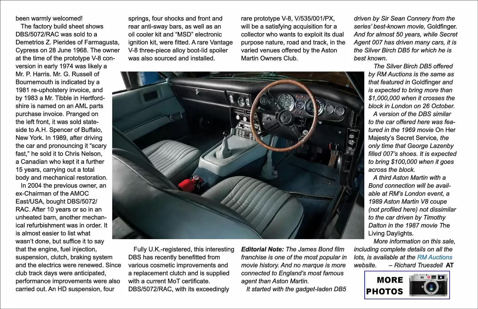 Automotive Traveler Magazine: 2011 10 James Bond Aston Martins Page 6