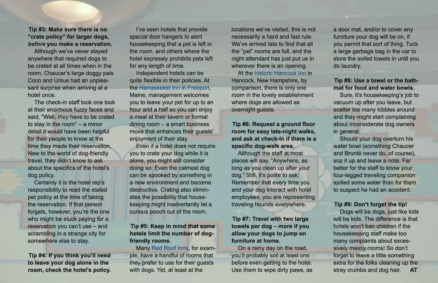 Automotive Traveler Magazine: 2011 11 Dog-Friendly Lodgings Page 2