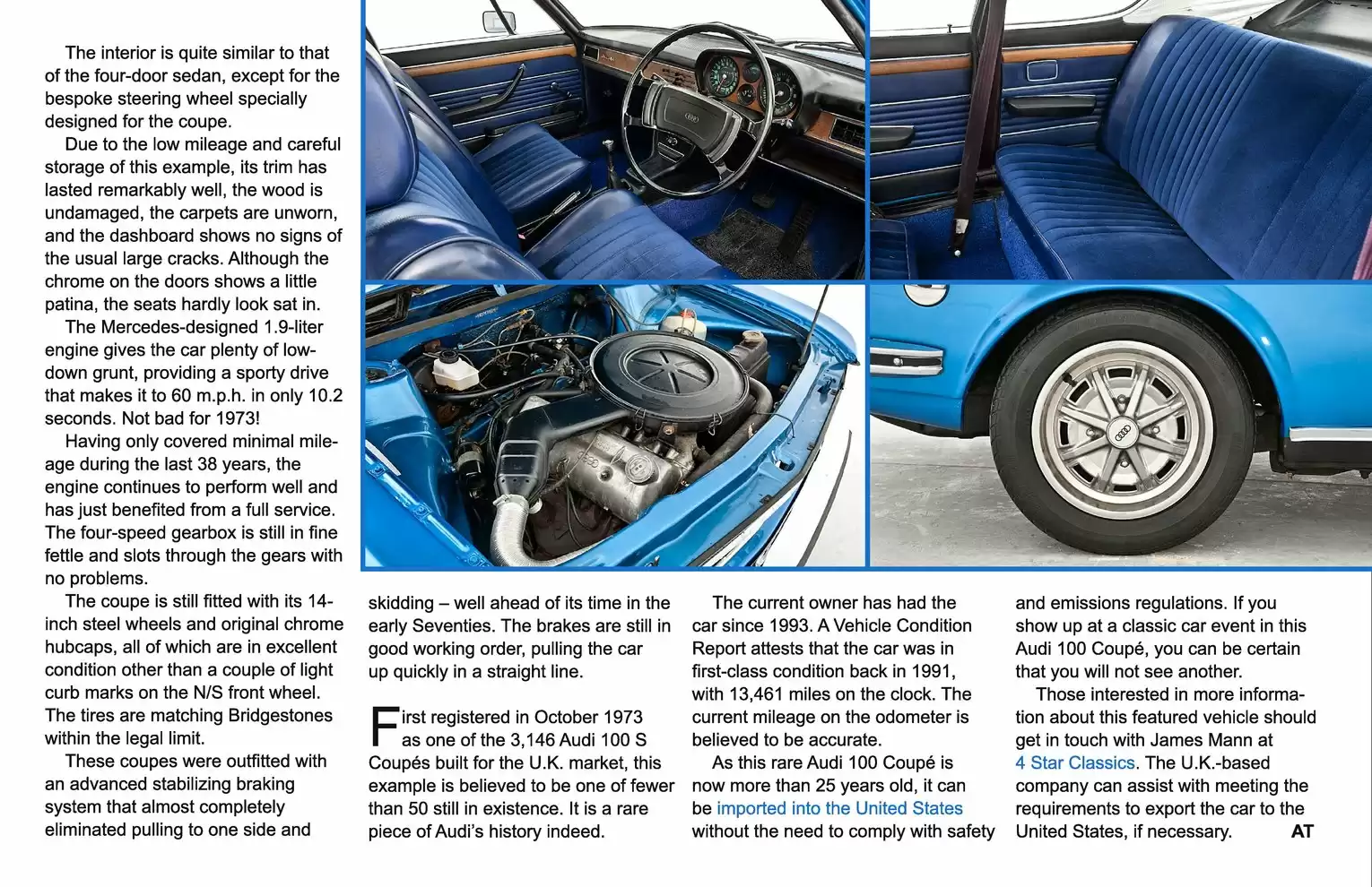Automotive Traveler Magazine: 2012 03 1973 Audi 100 Coupe Page 4