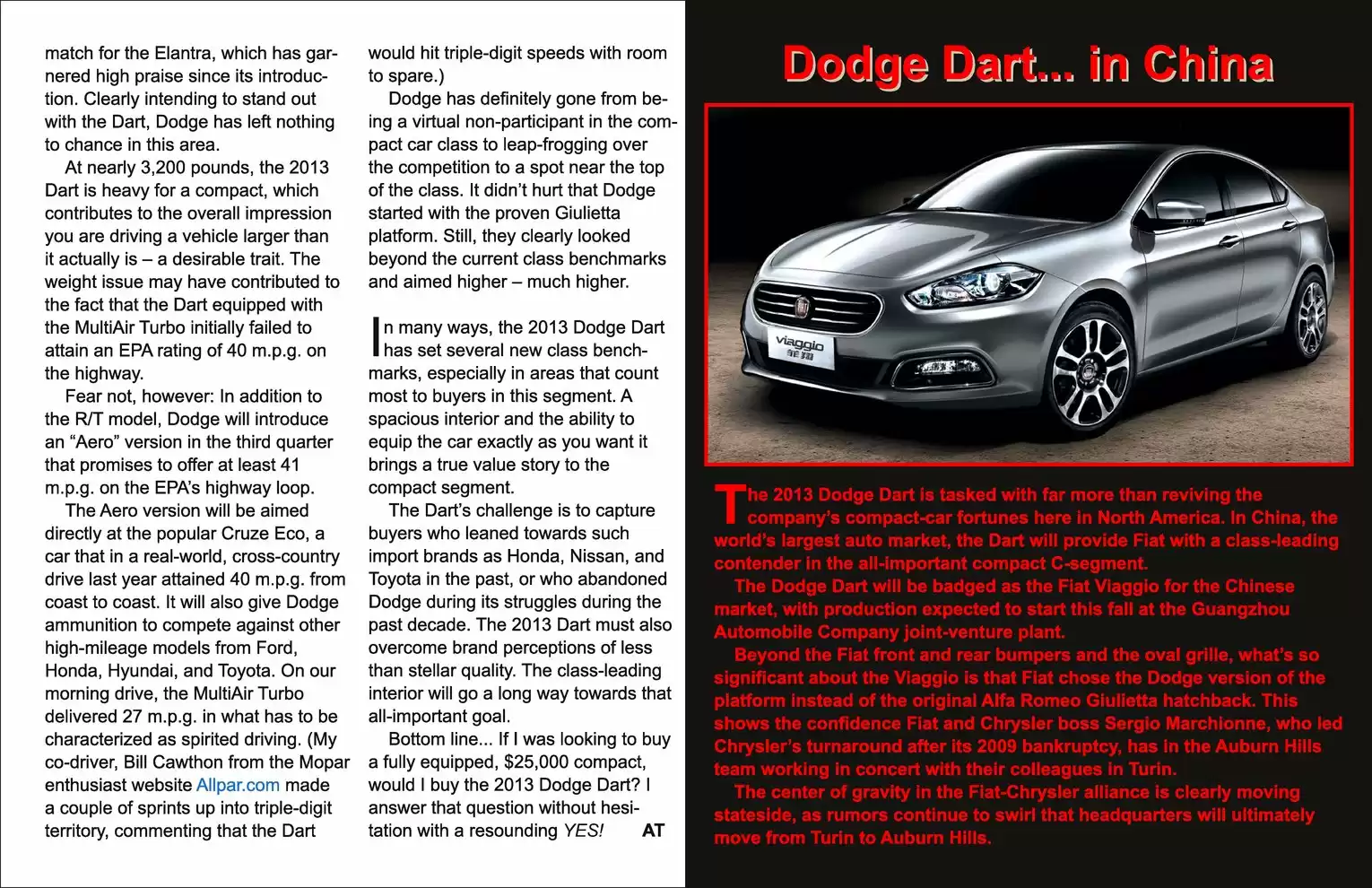 Automotive Traveler Magazine: 2012 05 2013 Dodge Dart Page 8