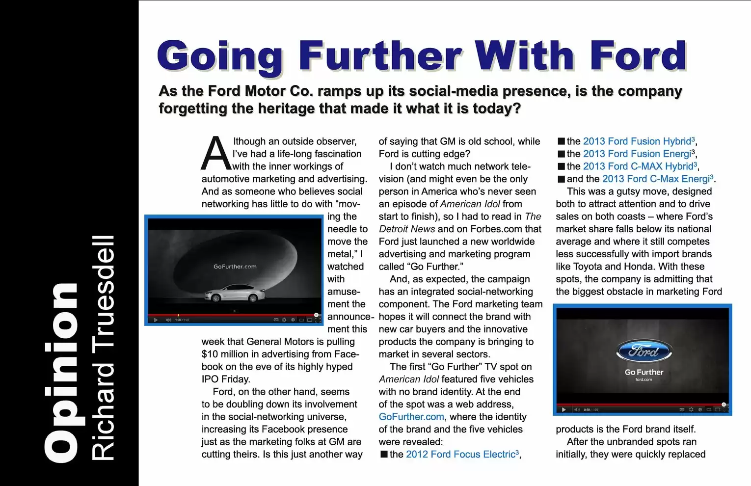 Automotive Traveler Magazine: 2012 05 Going Further With Ford Page 1