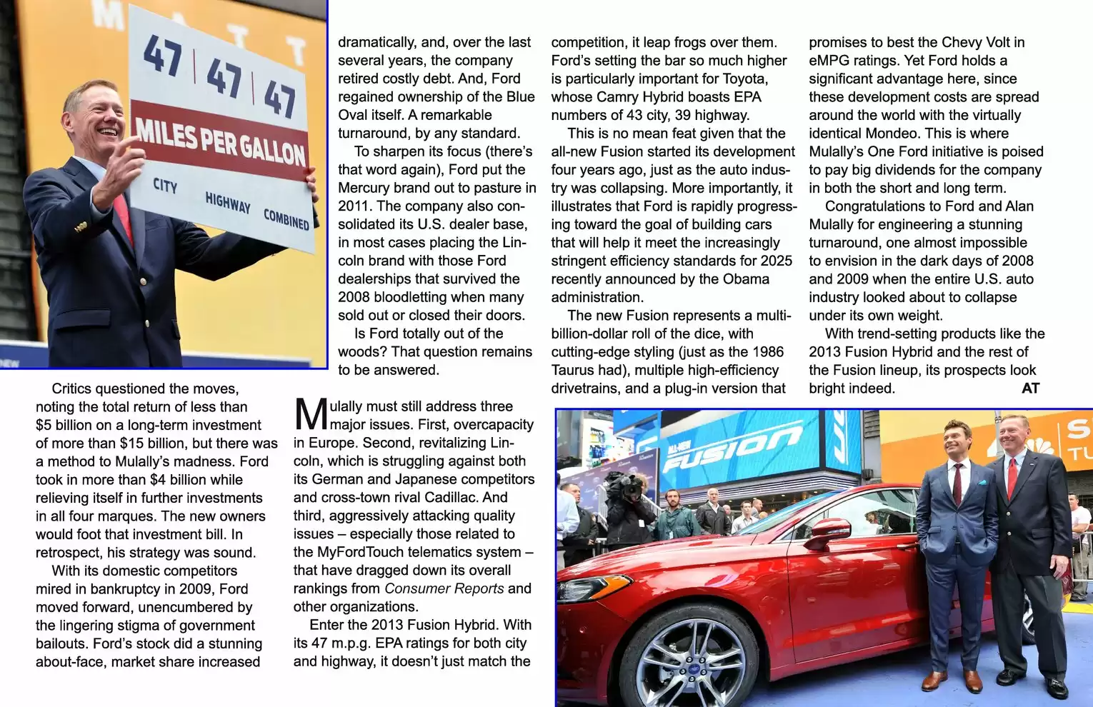 Automotive Traveler Magazine: 2012 09 2013 Ford Fusion Hybrid Page 3