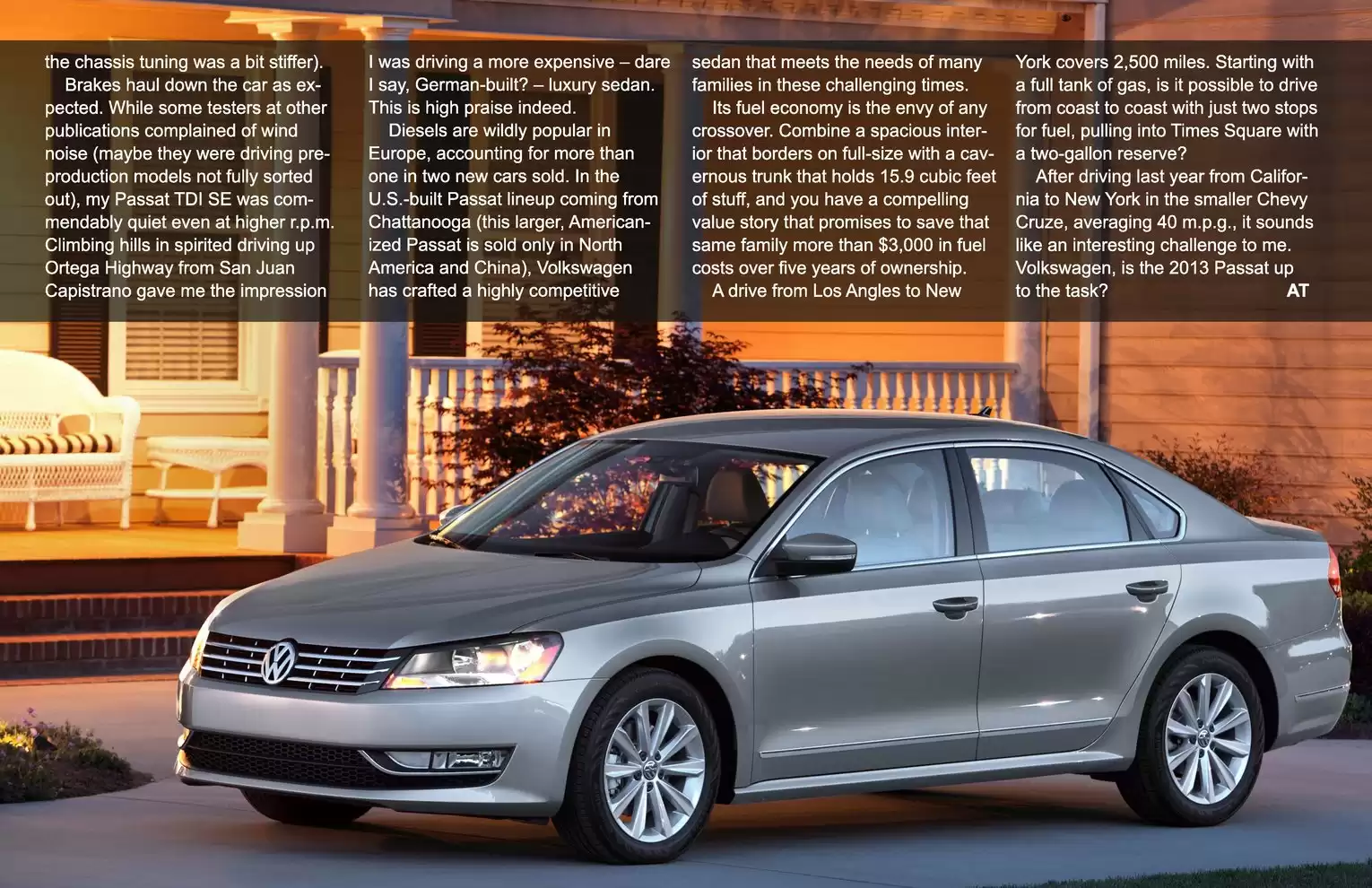 Automotive Traveler Magazine: 2012 09 2013 Volkswagen Passat TDI SE Page 6