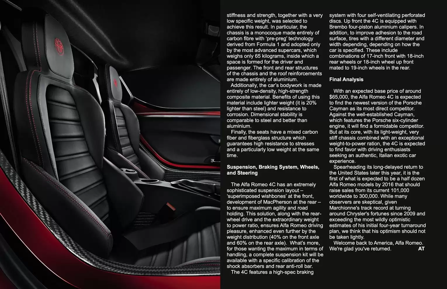 Automotive Traveler Magazine: 2013 04 2014 Alfa Romeo 4C Page 5
