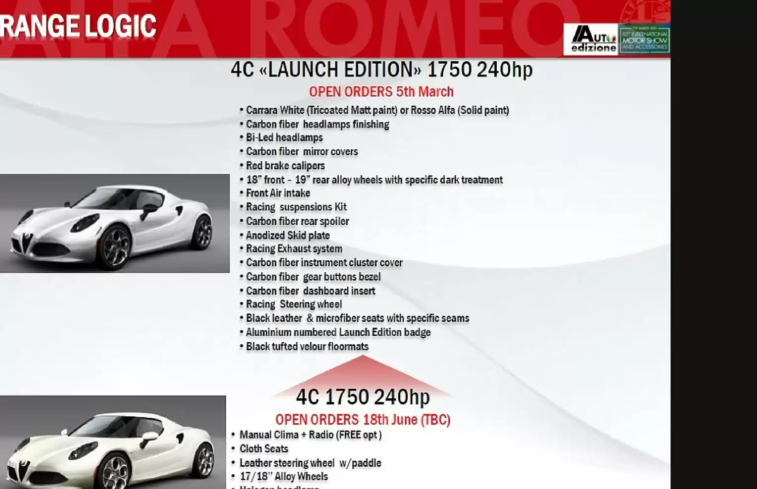 Automotive Traveler Magazine: 2013 04 2014 Alfa Romeo 4C Page 14